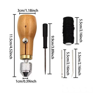 Tango Club Members Only RECON GS2 Sew Awl with Handmade Wooden Handle value set includes 4 Rolls of Waxed Cotton