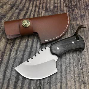 RECON GS2U 2.7 inch Outdoor EDC Fixed Blade Hunting Knife with Redwood Handle