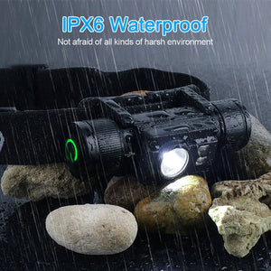 RECON GS2 White & Green Light LED Headlamp 2000lm Waterproof USB C Rechargeable