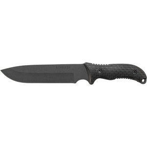 Introducing the the Schrade SCHF37 is a Frontier Full Tang Fixed Blade Knife Powder Coated 1095 High Carbon Steel Drop Point Blade with Finger Choil KIT BAG PERTH