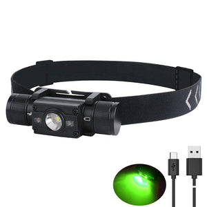 RECON GS2 White & Green Light LED Headlamp 2000lm Waterproof USB C Rechargeable