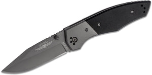 KA-BAR Jarosz 3086 Beartooth Folding Knife 3.5" Gray Clip Point Blade, Black G10 Handles with Stainless Steel Bolsters-Kit Bag Perth