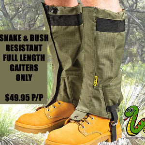 Genuine Brand New Rugged Snake & Bush Resistant Full Size Gaiters - Kit Bag Perth