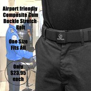 Airport friendly Composite Cam Buckle Stretch Belt