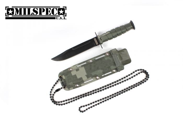  6" MILSPEC Army black Neck Knife with ABS Sheath and MOLLE clip