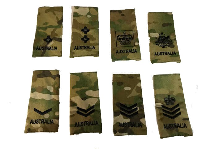 Australian Army Rank Slides Auscam