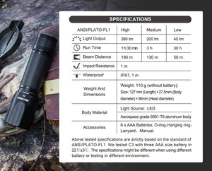 NEXTORCH C3 380 Lumens 3AAA Flashlight