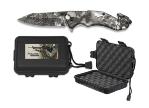 B99 Camo Folding Knife with seat belt cutter and window smasher
