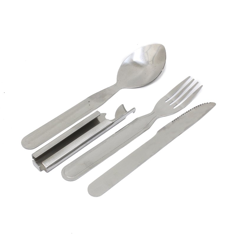 4 IN 1 knife Fork Spoon Can Opener Set KFS Chow Kit