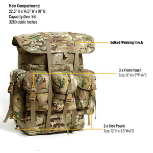 RECON GS2U GEN 11 65L Combat ALICE Pack complete with Frame