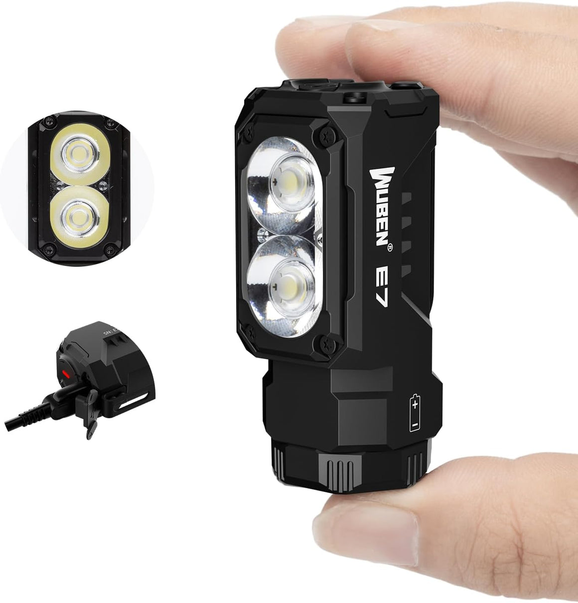 Genuine WUBEN E7 EDC Flashlight, 1800 Rechargeable Lumens Mini Flashlight, Super Bright Small Flashlight, 6 Modes IP68