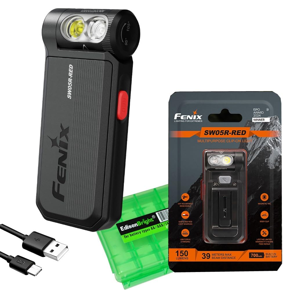 Fenix SW05R – 150 Lumens / RED Rechargeable Clip Light