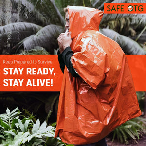 RECON GS2 Waterproof First Aid Emergency Mylar Casualty Poncho "PREPARED4X"