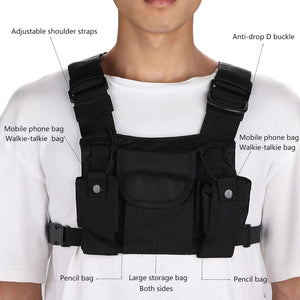 GS2S Recon Dual Universal Radio Chest Admin Harness Black