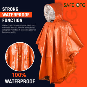 RECON GS2 Waterproof First Aid Emergency Mylar Casualty Poncho "PREPARED4X"