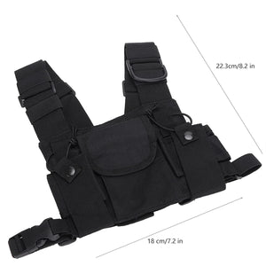 GS2S Recon Dual Universal Radio Chest Admin Harness Black