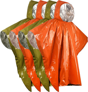 RECON GS2 Waterproof First Aid Emergency Mylar Casualty Poncho "PREPARED4X"