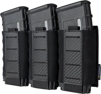 Laser Cut Carbon Fibre 5.56 Black Magazine MOLLE Pouches