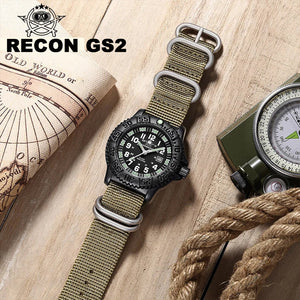 RECON GS2U Tactical Rotatable Bezel Watch with NATO Band