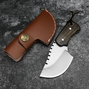 RECON GS2U 2.7 inch Outdoor EDC Fixed Blade Hunting Knife with Redwood Handle