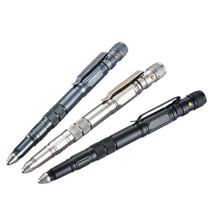 RECON  GS2U P08  Black Tactical Pen Tungsten Steel Window Breaking & Self-Defence Pen with LED Light