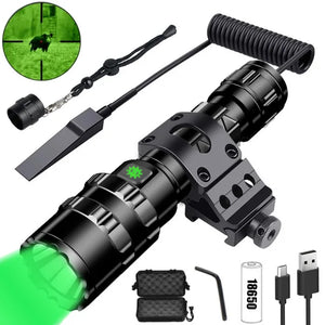 RECON GS2S Tactical Waterproof LED Hunting Rechargeable Flashlight set 1600 Lumens
