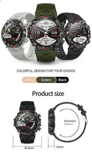 RECON GS2 IOS Army Style Android - IOS Smart Watch with Fitness & Health Tracker