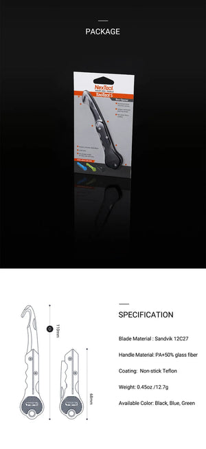 RECON GS2U EDC NexTool Folding Compact  Seat Belt Cutter