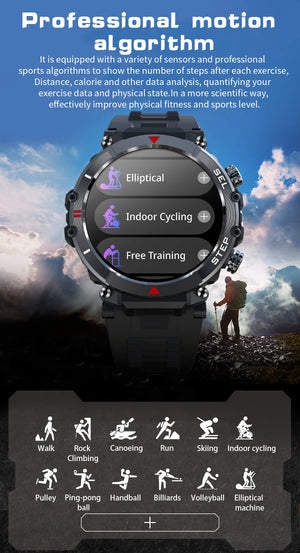 RECON GS2 IOS Army Style Android - IOS Smart Watch with Fitness & Health Tracker