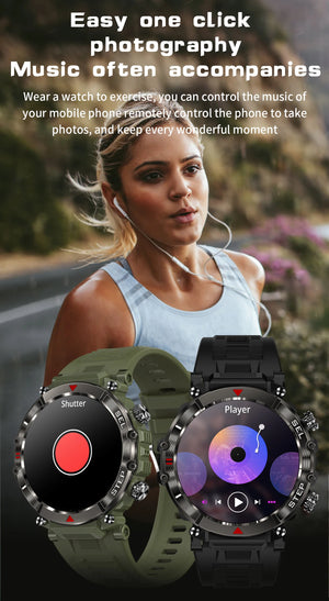 RECON GS2 IOS Army Style Android - IOS Smart Watch with Fitness & Health Tracker