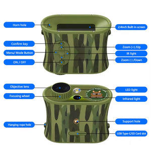 RECON GS2 DT150 Kids/Teens 1st Night Vision Binoculars with 2.4 inch Display 8X Zoom and 5W Tactical Infra-red feature