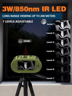 RECON GS2 DT150 Kids/Teens 1st Night Vision Binoculars with 2.4 inch Display 8X Zoom and 5W Tactical Infra-red feature