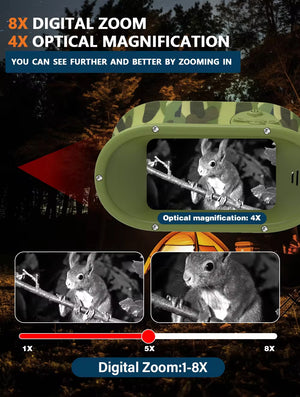 RECON GS2 DT150 Kids/Teens 1st Night Vision Binoculars with 2.4 inch Display 8X Zoom and 5W Tactical Infra-red feature