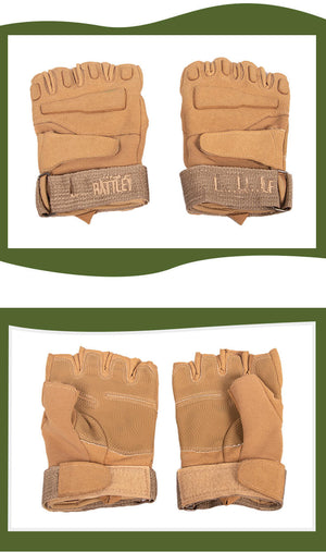 RECON GS2 Kids Tactical Fingerless Army Gloves "Battle Wolves"