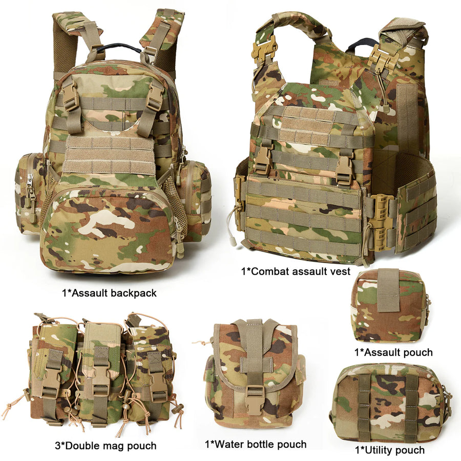 RECON GS2 MAS Tactical MOLLE Chest Plate Carrier complete with Assault Pack