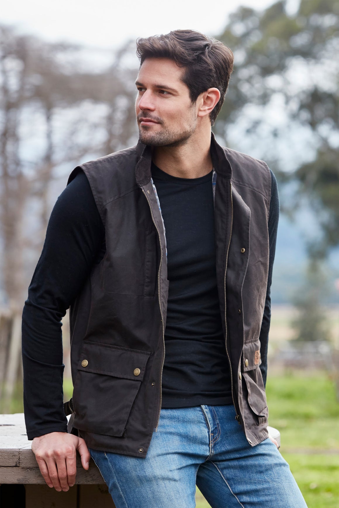 Burke & Wills Genuine 9oz Cotton Dri-Tec Waxed fabric Capricorn Vest