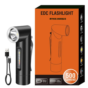 RECON GS2U  6 x Colour modes including U.V Rechargeable LED Right Angle 90° Rotating Head Torch 500lm Front & Side Lighting