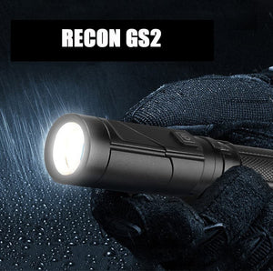 Recon GS2 USB Rechargeable LED Right Angle Head Torch 1000 lumens - Multi purpose Work light with Pen clip & Headlamp Feature.