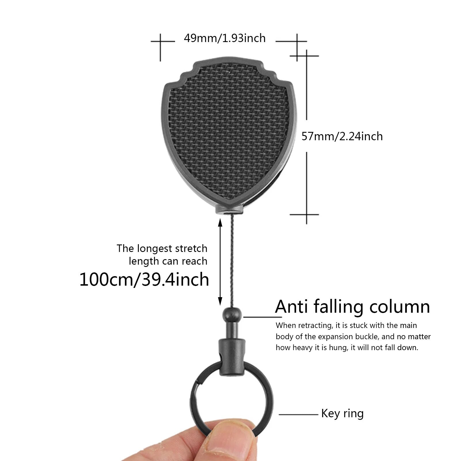 RECON GS2S Retractable 15 Key Tool Reel Holder Steel Belt Clip Chain ...