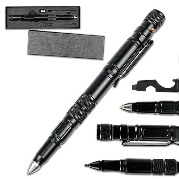 RECON GS2U P08 Black Tactical Pen Tungsten Steel Window Breaking & Self ...