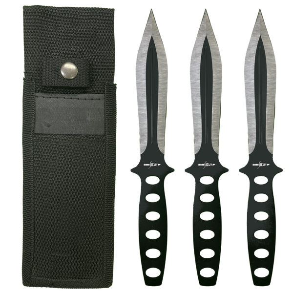 SICUT 3 Piece Professional Knife Throwing Knife Set Kit Bag