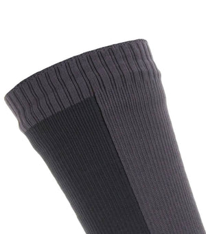 Sealskinz Waterproof Cold Weather Mid Length Socks - Black / Grey