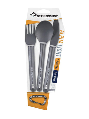 Sea to Summit Camping Alpha Light 3 Piece Cutlery Set - Knife, Fork and Spoon