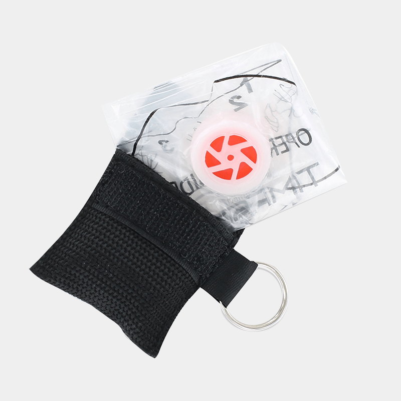 RECON GS2S Emergency Disposable one way Face Shield for CPR on key chain pouch.