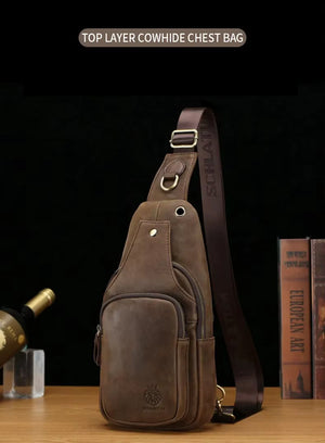 Vintage Retro Leather Crossbody 6L Multifunctional Bag