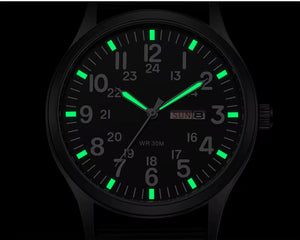 RECON GS2 Slimline Stainless Steel Military Watch - Day and Date Function including  NATO Watch Band