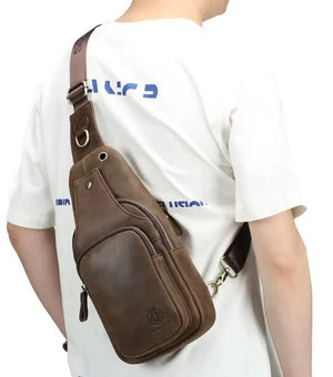 Vintage Retro Leather Crossbody 6L Multifunctional Bag