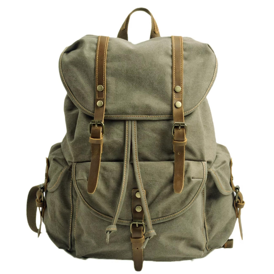 Vintage Retro canvas & Leather Back pack 36L