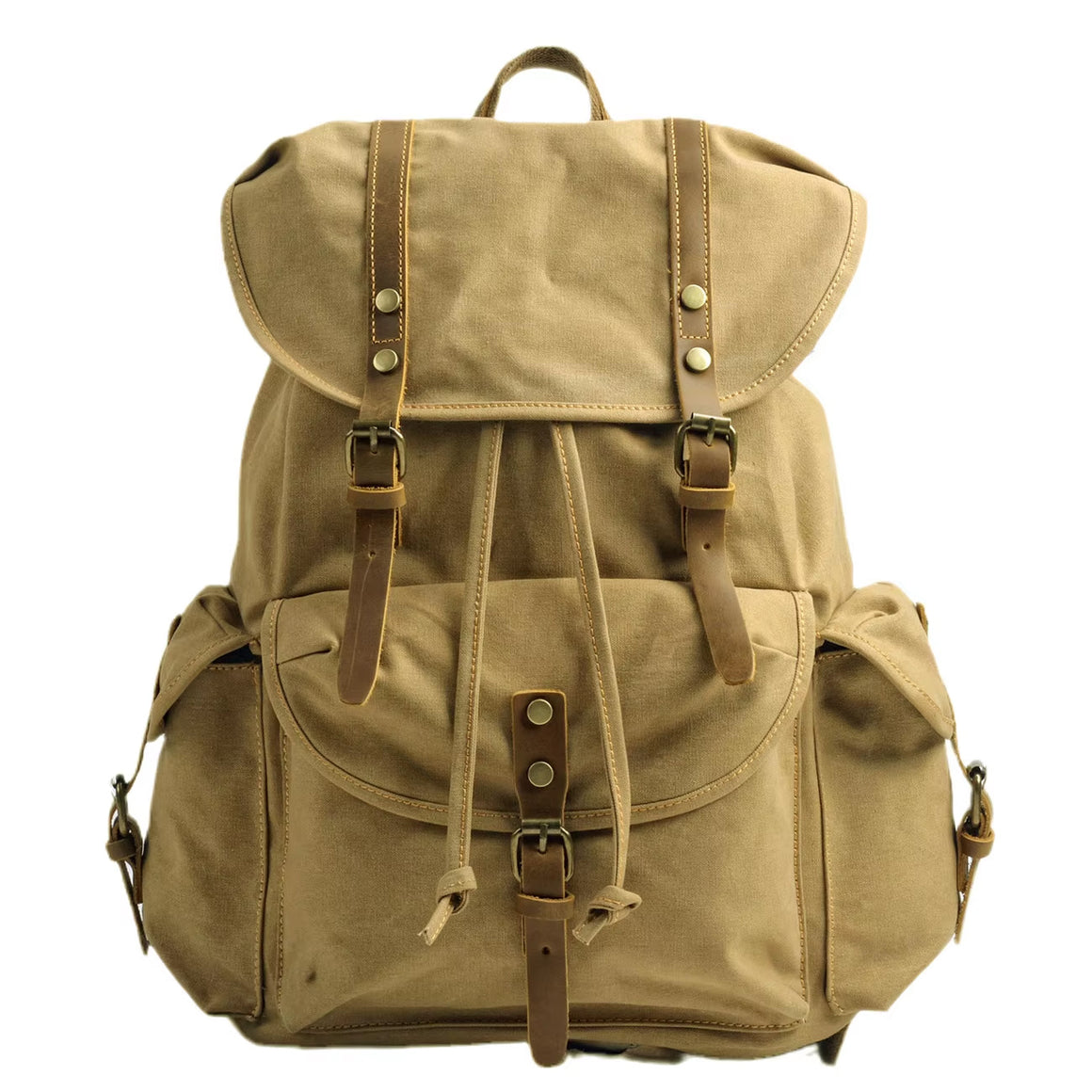 Vintage Retro canvas & Leather Back pack 36L