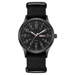 RECON GS2 Slimline Stainless Steel Military Watch - Day and Date Function including  NATO Watch Band